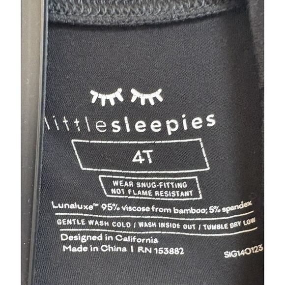 Little Sleepies 4T Pajama Set and Joggers Bundle Black and Gray Bamboo - Picture 4 of 9